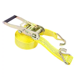 2-Inch Retractable Ratchet Fastening Belt with Double J Hook Metal Campervan Trailer Accessories New Condition