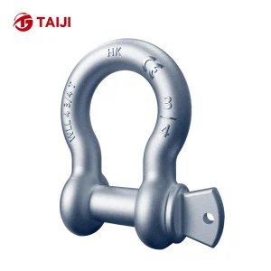 American Standard G209 Heavy Duty Alloy Steel Marine Screw Pin Anchor Shackle Electroplated Zinc Drop Forging Bow Shackles Type