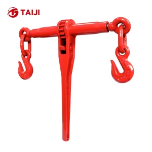 Heavy Duty Red Painted Spring Ratchet Type Chain Load Binder with Sling Hook Ratchet Tension Style