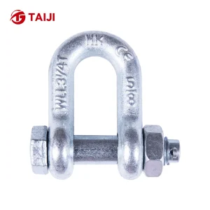 US Standard G2150 Drop Forged Dee Shackle, Zinc Plated High Tensile Alloy Steel Screw Pin Shackle for Marine Port Lifting